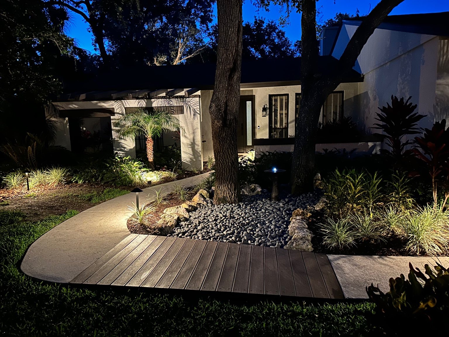 Luxury estate tree and landscape lighting